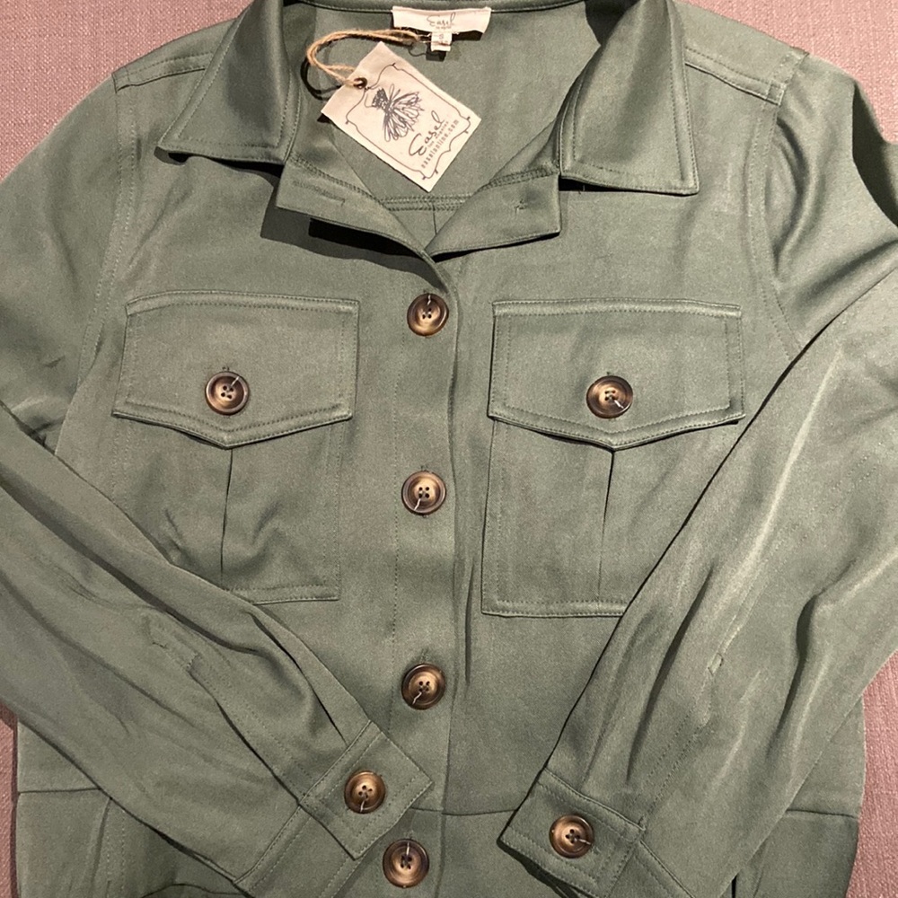 Long sleeve cargo shacket by Easel boutique brand womens small tts nwt brand new